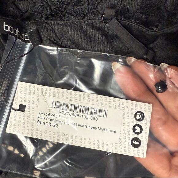 Boohoo Plus Premium Crochet Lace Strappy Midi Dress Women’s Size 18 - Picture 9 of 16